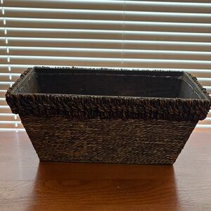 Rustic Woven Storage Basket - Dark Brown